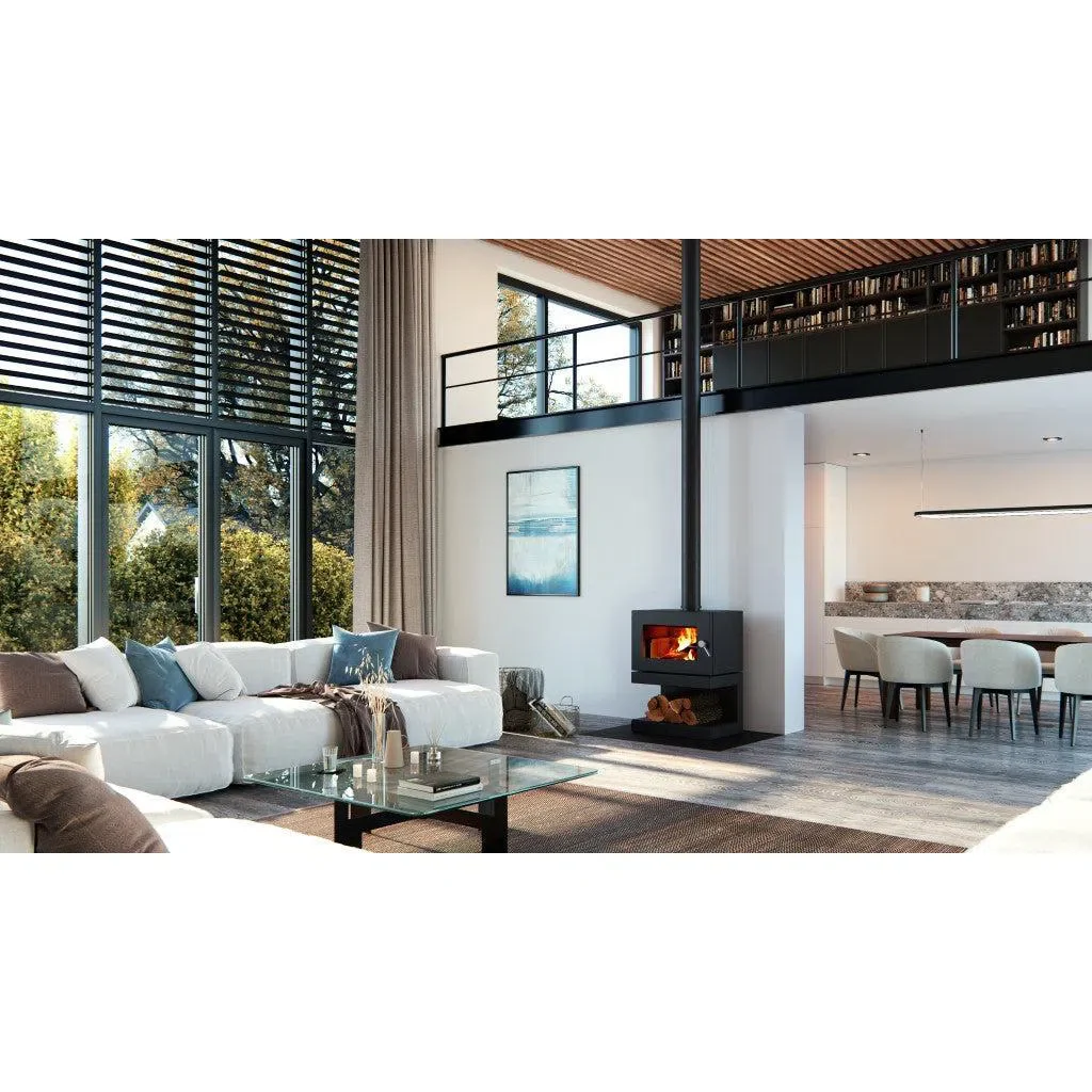 Blaze B600 Wood Fireplace with Base, Remote & Fan - Image 3