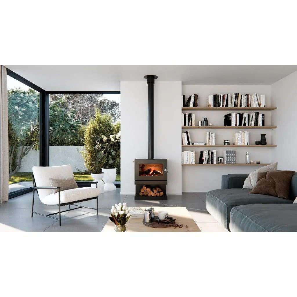 Blaze B900 Wood Fireplace with Base, Remote & Fan - Image 3
