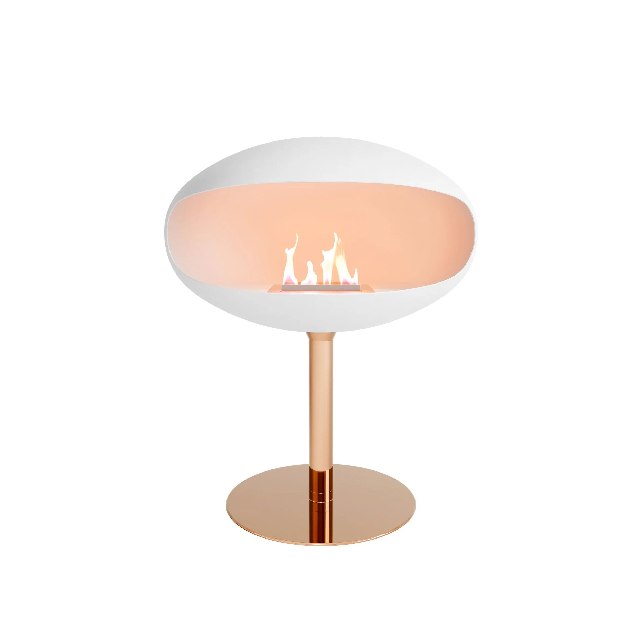 Cocoon Pedestal Standing Ethanol Fireplace - Matt White - Image 4