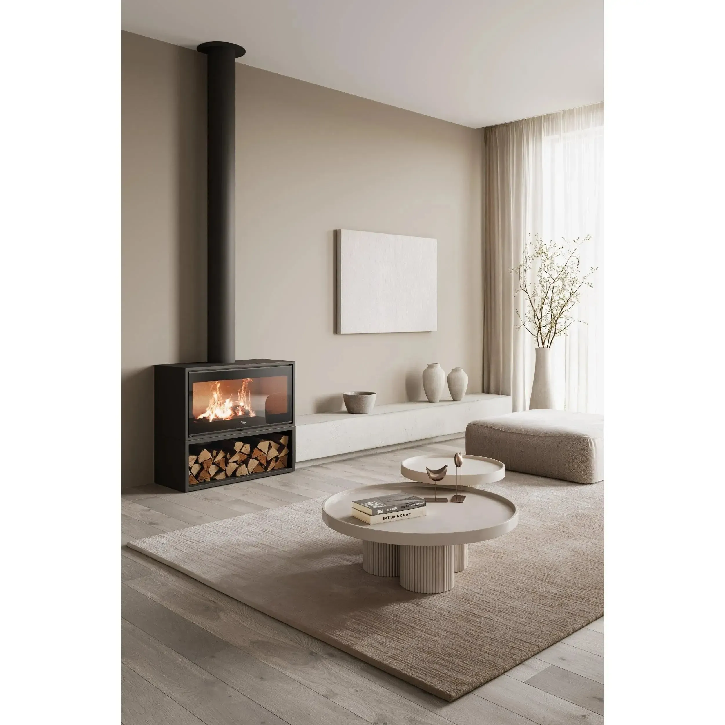 Lacunza Silver 1000 Free Standing Wood Fireplace - Image 4