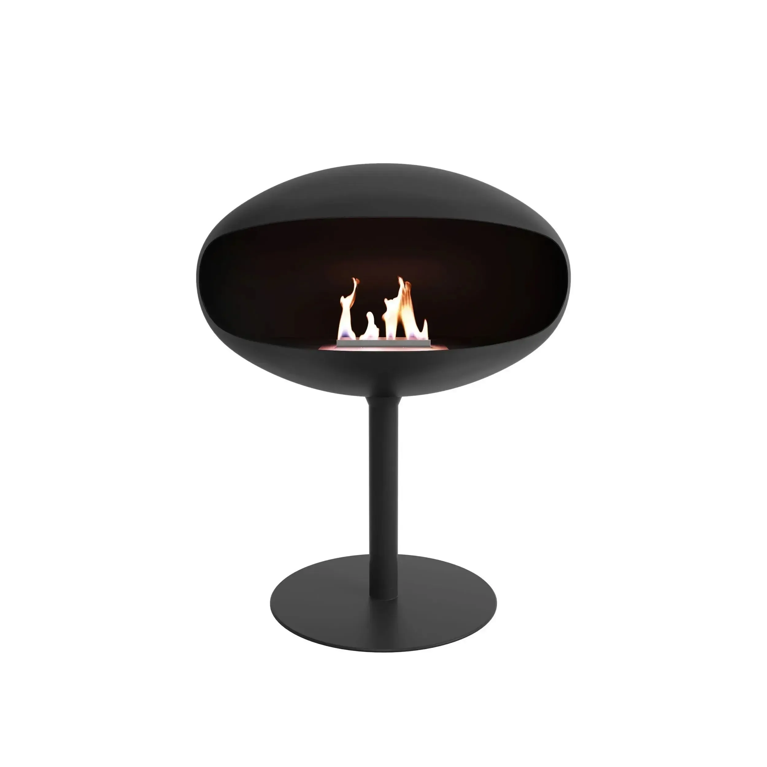 Cocoon Pedestal Standing Ethanol Fireplace - Matt Black - Image 7