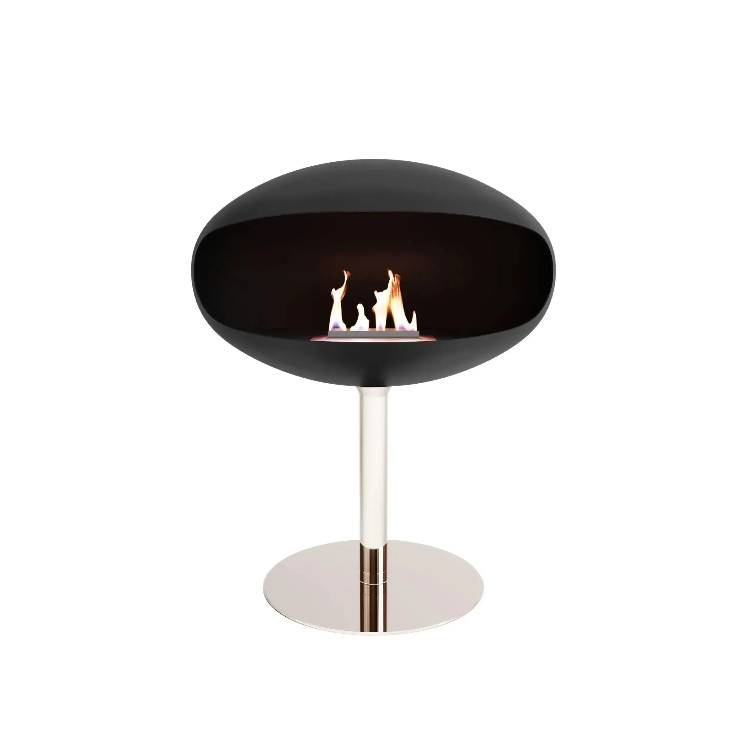 Cocoon Pedestal Standing Ethanol Fireplace - Matt Black - Image 8