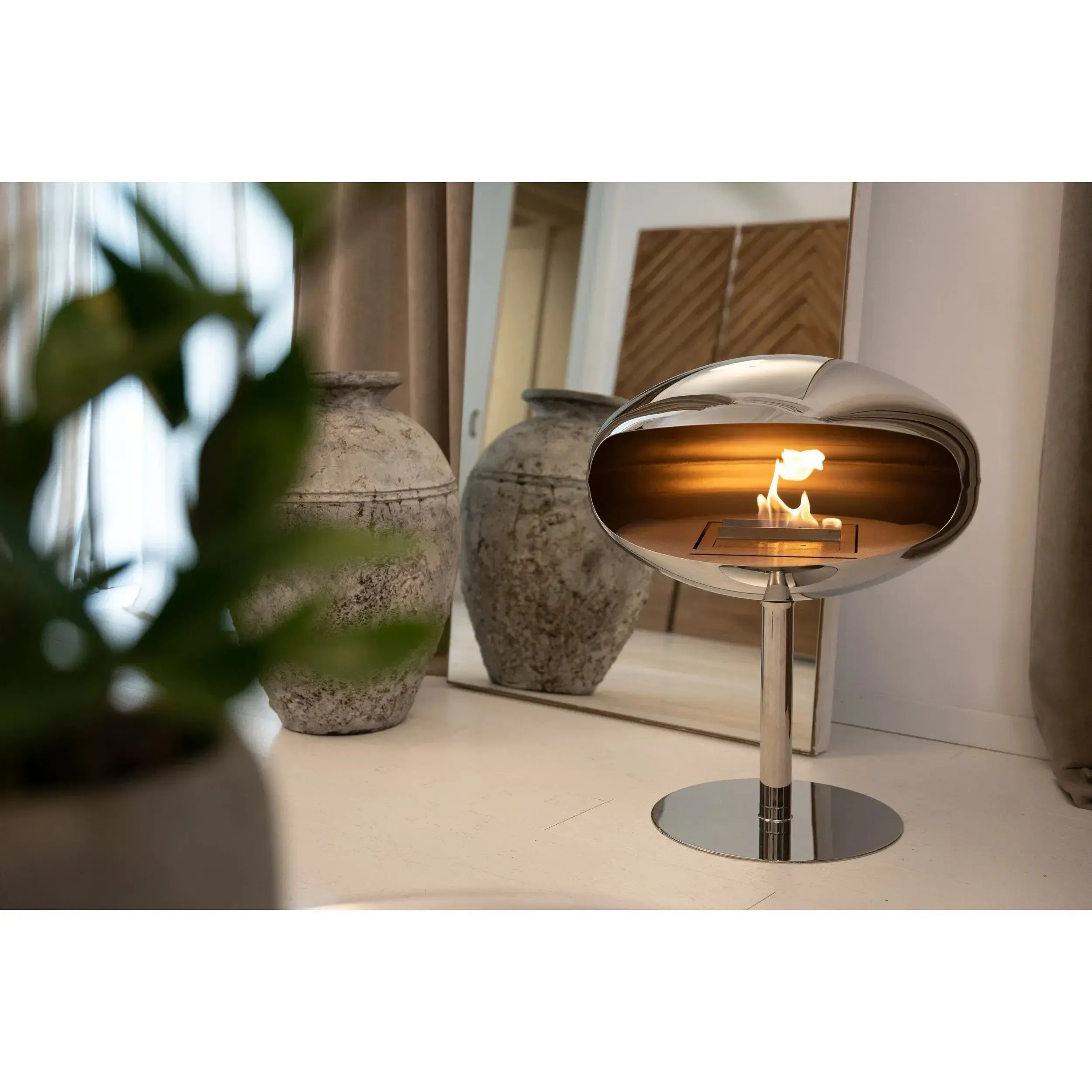 Cocoon Freestanding Ethanol Fireplace - Stainless Steel - Image 3