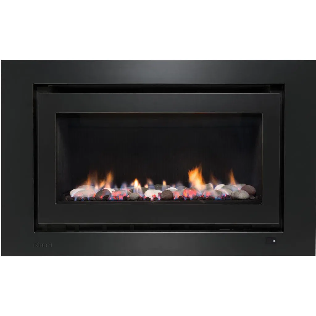 Rinnai 950 Ceramic Stones Black Gas Fireplace - Image 3