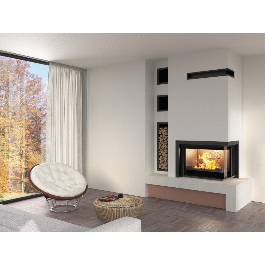 Seguin Europa 7 Wood Fireplace With Right Sided Door & Black Line Glass - Image 3