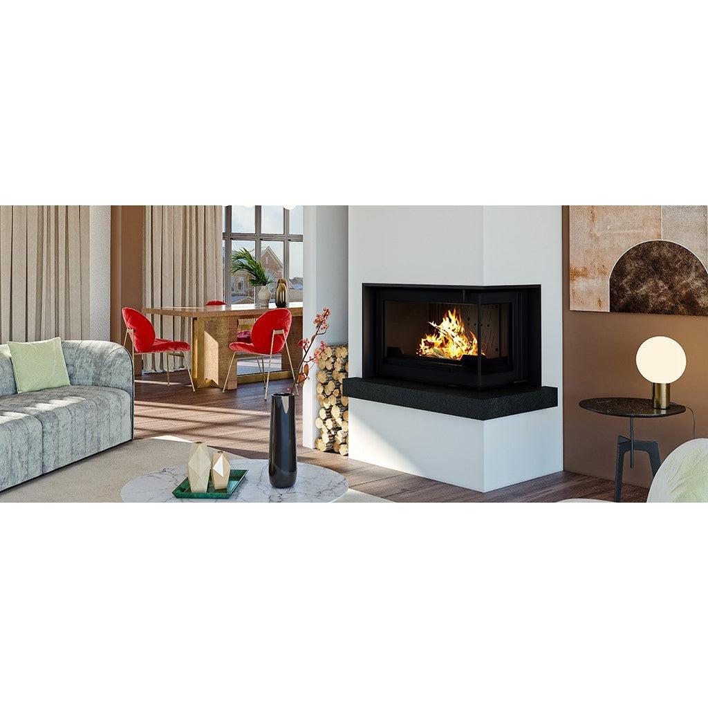 Seguin Europa 7 Wood Fireplace With Right Sided Door & Black Line Glass - Image 5