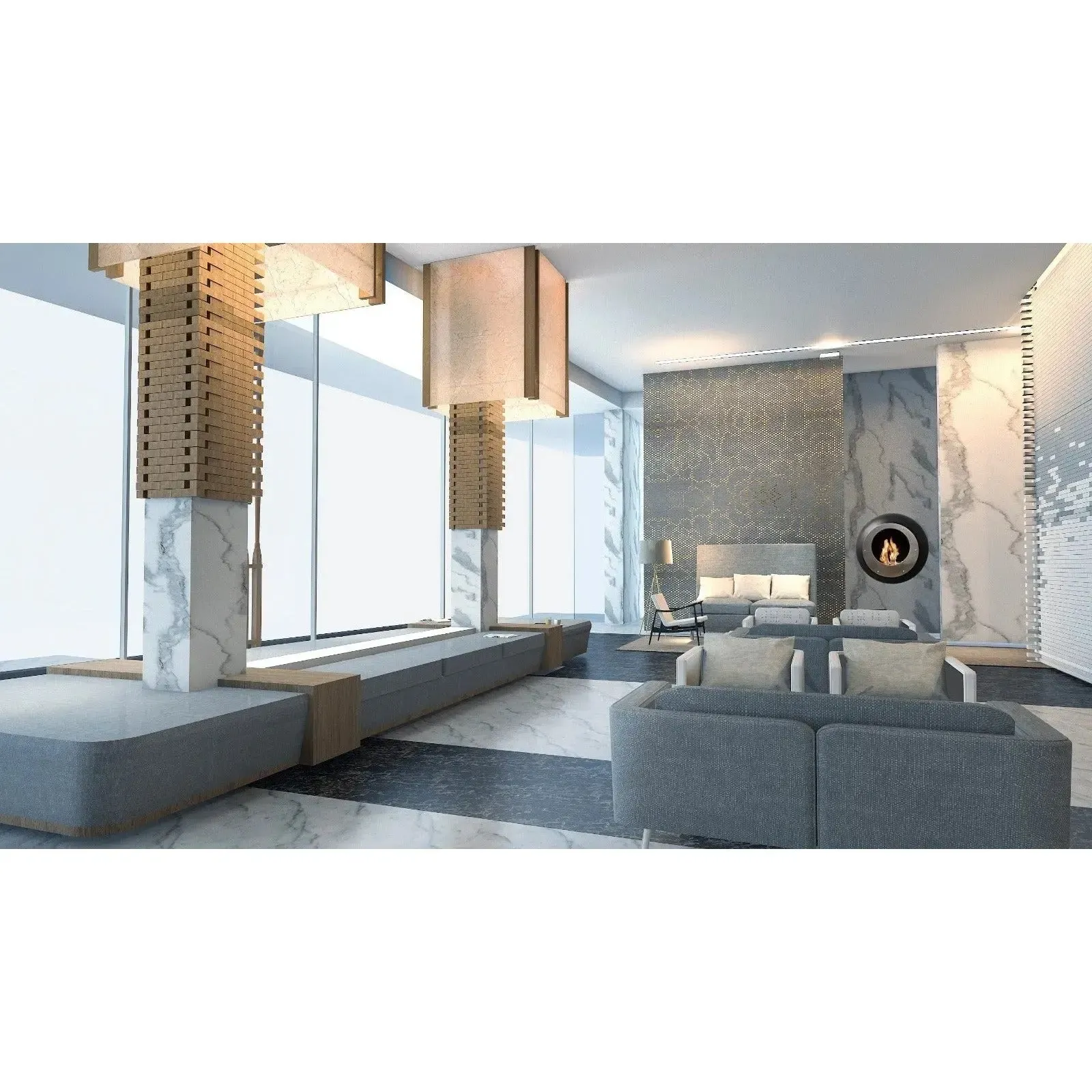 Cocoon Vellum Wall Mounted Ethanol Fireplace - Matt Black - Image 3