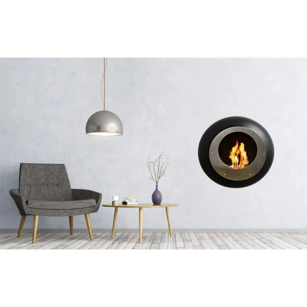 Cocoon Vellum Wall Mounted Ethanol Fireplace - Matt Black - Image 4